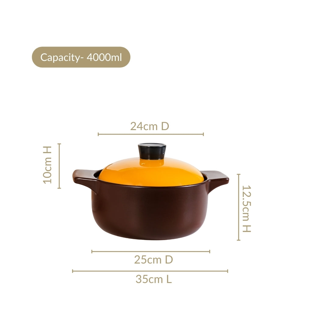 Clementine Ceramic Cooking Pot 4000ml Nestasia