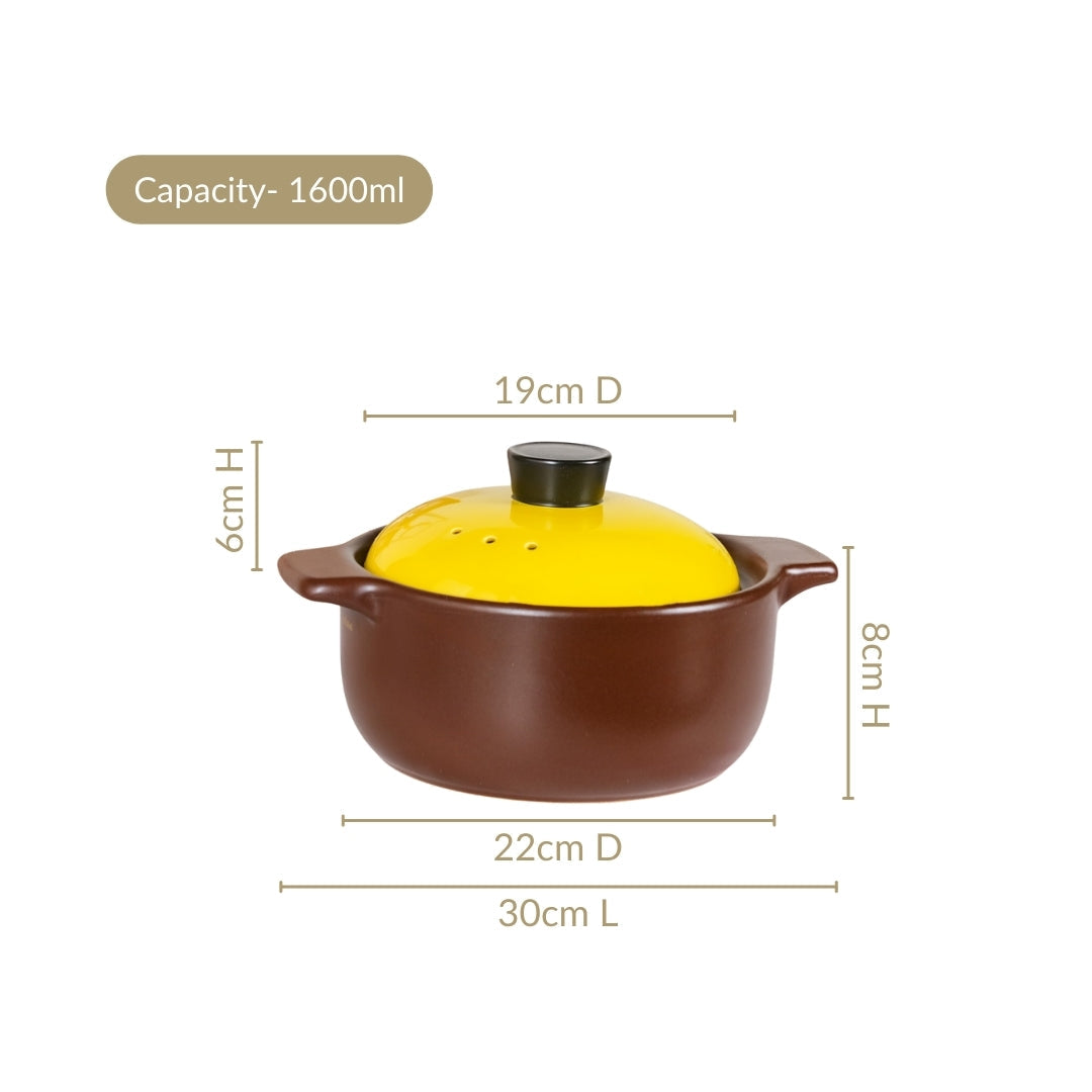 Limonelle Flame Safe Ceramic Cooking Pot 1600ml Nestasia