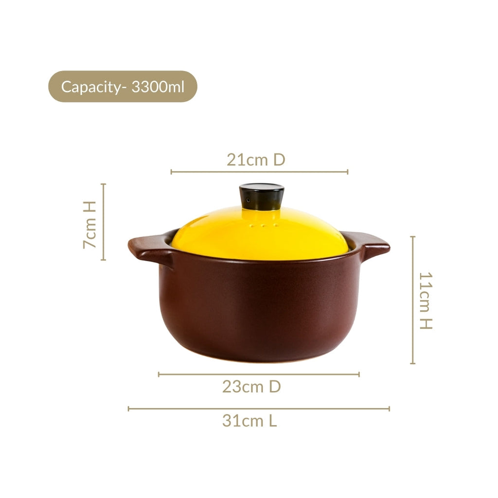 Limonelle Ceramic Cookware With Lid 3300ml Nestasia