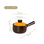Amber Ceramic Sauce Pan With Handle And Lid 1000ml Nestasia