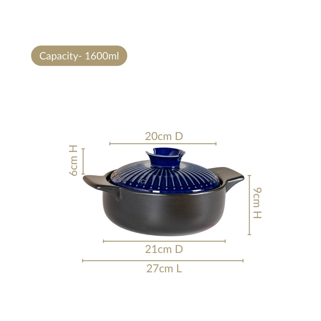 Lumea Japanese Style Earthenware Clay Cooking Pot 1600ml Nestasia