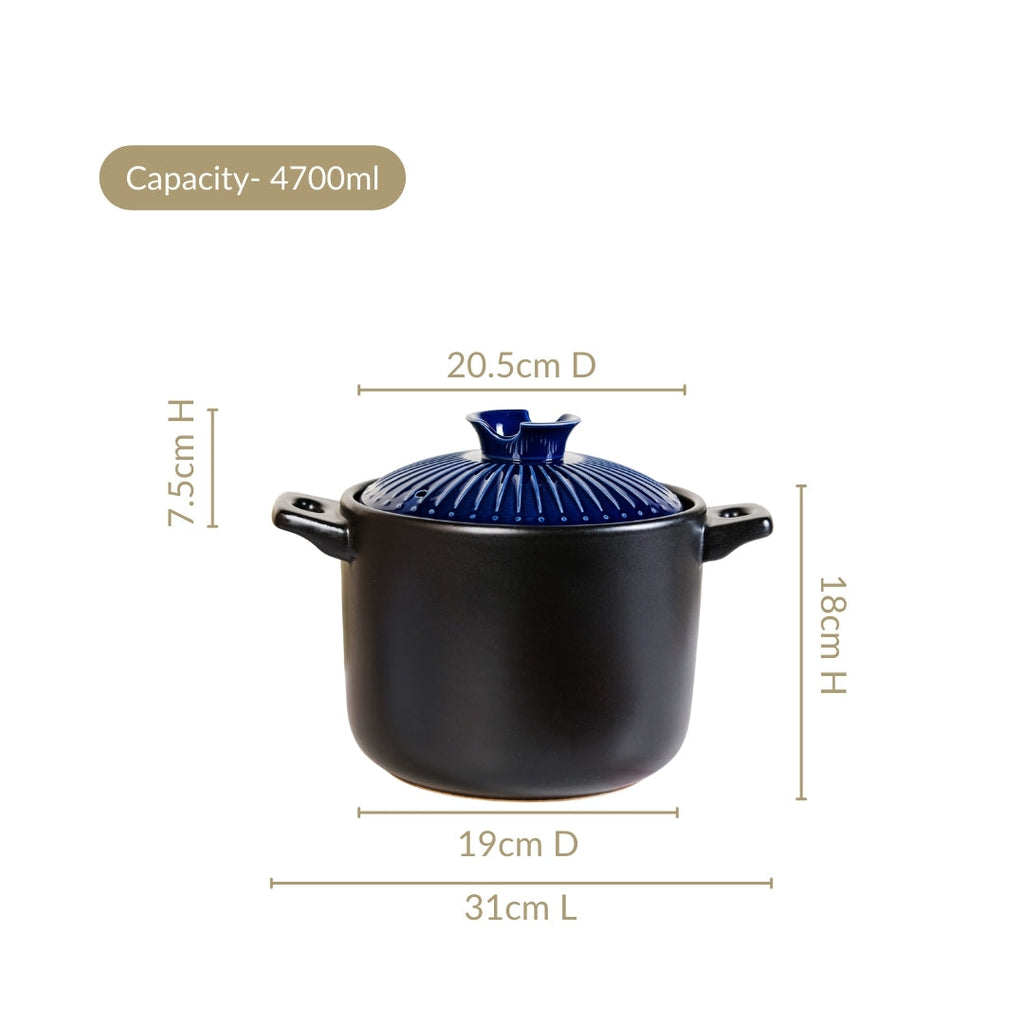 Lumea Cooking Pot With Lid Blue 4700ml Nestasia