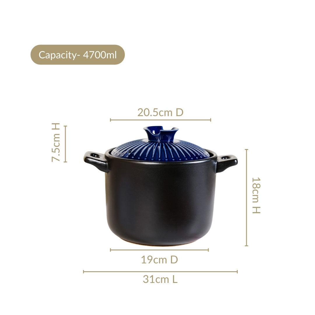 Lumea Cooking Pot With Lid Blue 4700ml Nestasia