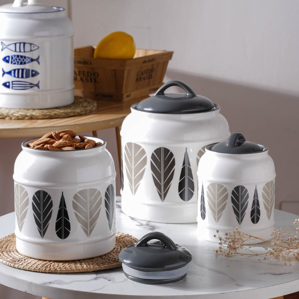 Airtight Jars Black And White Nestasia