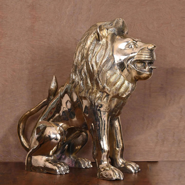 Brass Lion Statue (22 Inch) Vedansh Craft