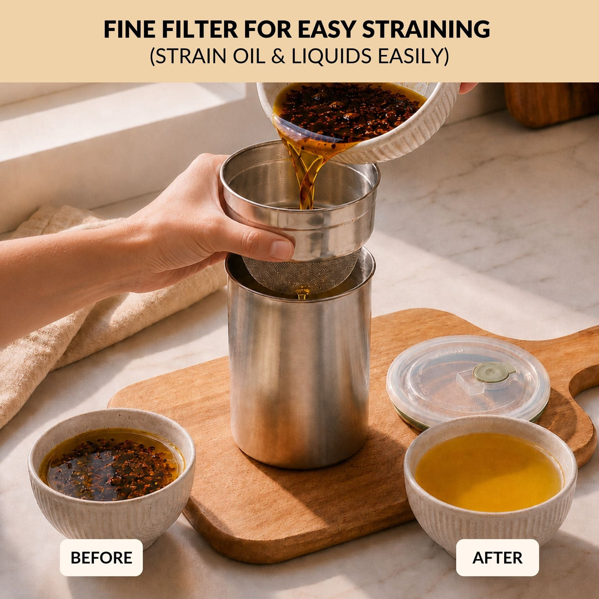 Stainless Steel Curd Strainer 1000ml Nestasia