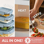 Venti Food Containers Blue Set Of 4 370ml 660ml 1000ml 1500ml Nestasia