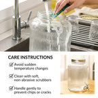 Ribbed Glass Drink Dispenser 3700ml Nestasia