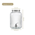 Ribbed Glass Drink Dispenser 3700ml Nestasia