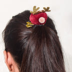 Fluffy Reindeer Hairpin Red Nestasia