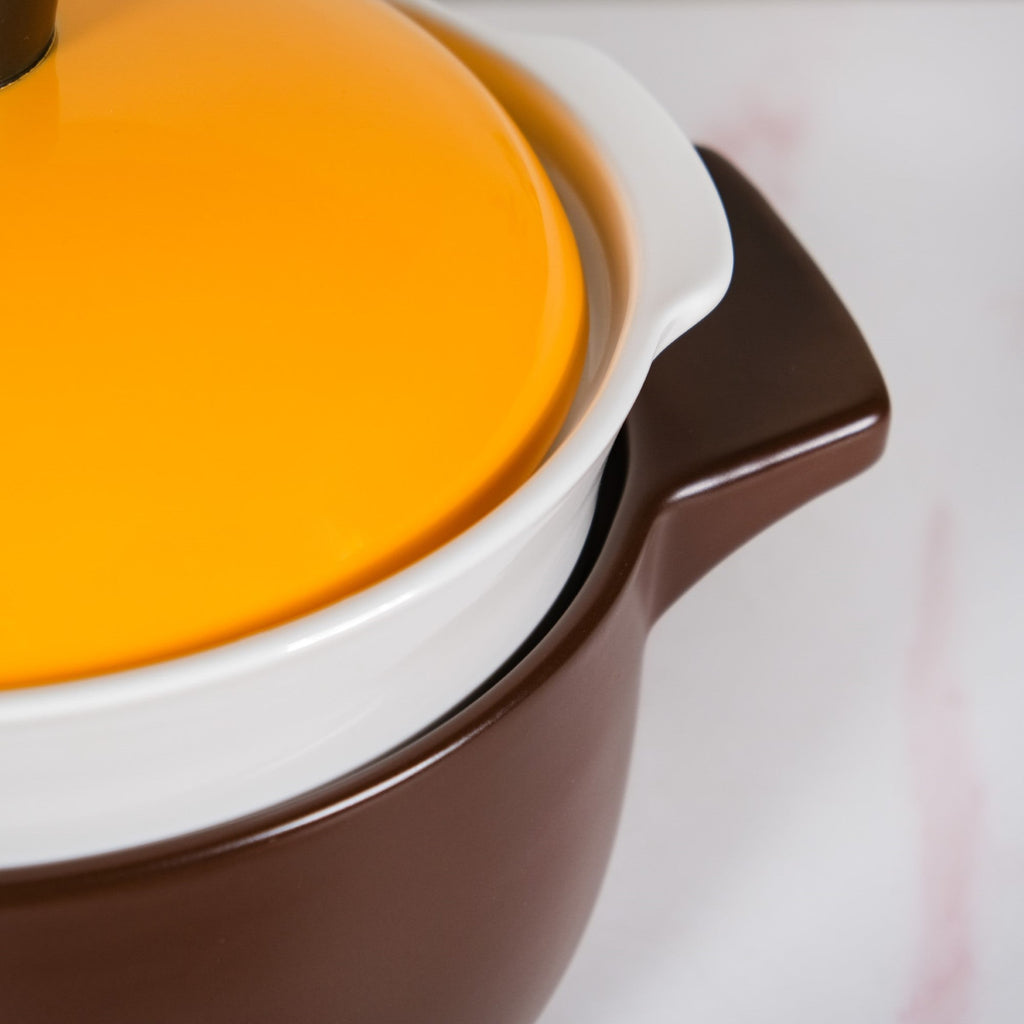 Clementine Japanese Style Ceramic Cooking Pot With Steamer 4100ml Nestasia