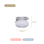 Set Of 4 Glass Storage Kitchen Jars With Clip Lids 500ml Nestasia