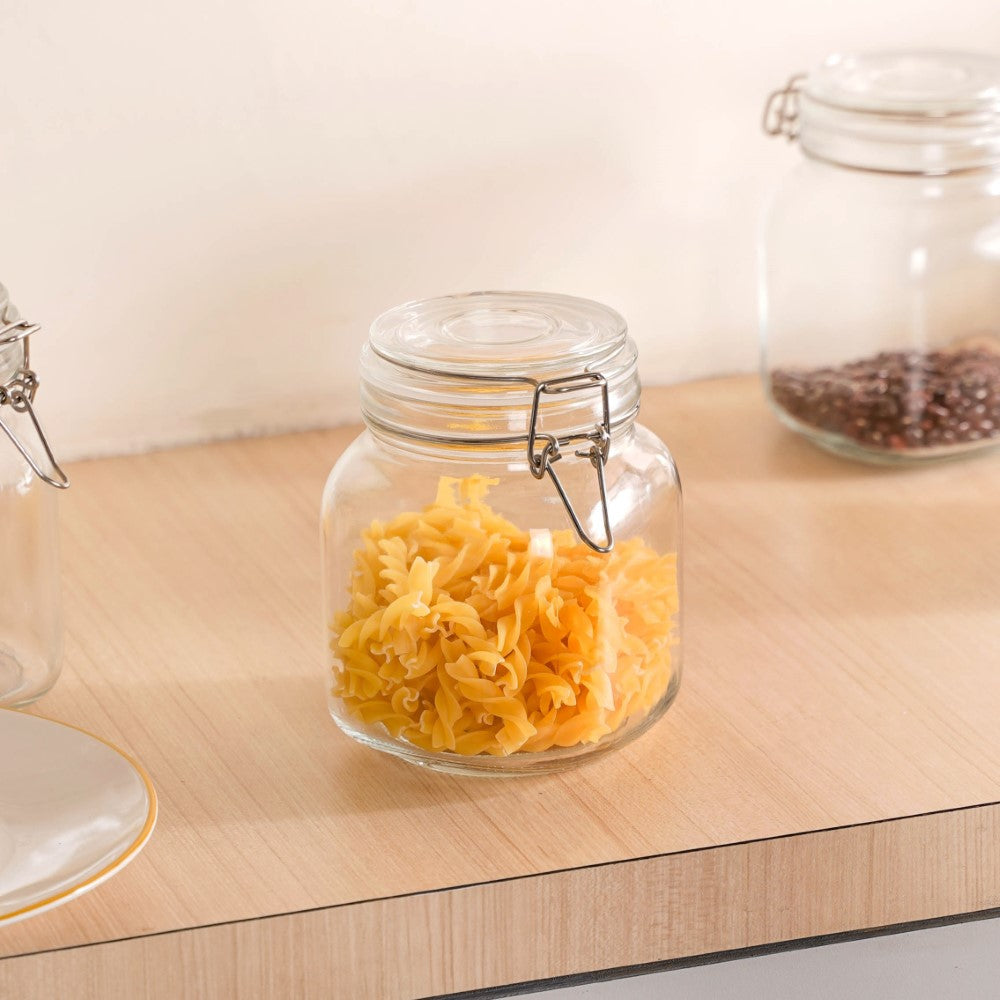 Airtight Glass Jars With Clip Lids Set Of 4 1000ml Nestasia
