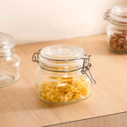 Set Of 4 Glass Storage Kitchen Jars With Clip Lids 500ml Nestasia