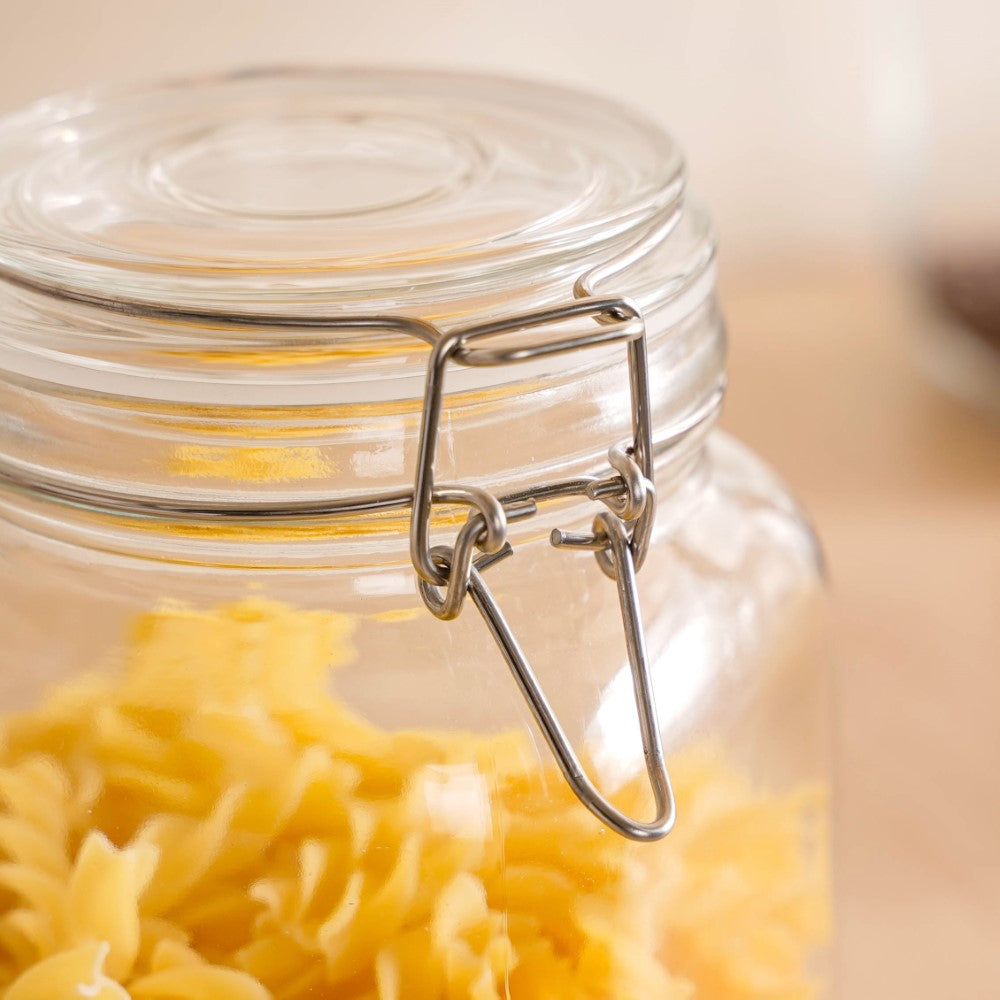 Airtight Glass Jars With Clip Lids Set Of 4 1000ml Nestasia