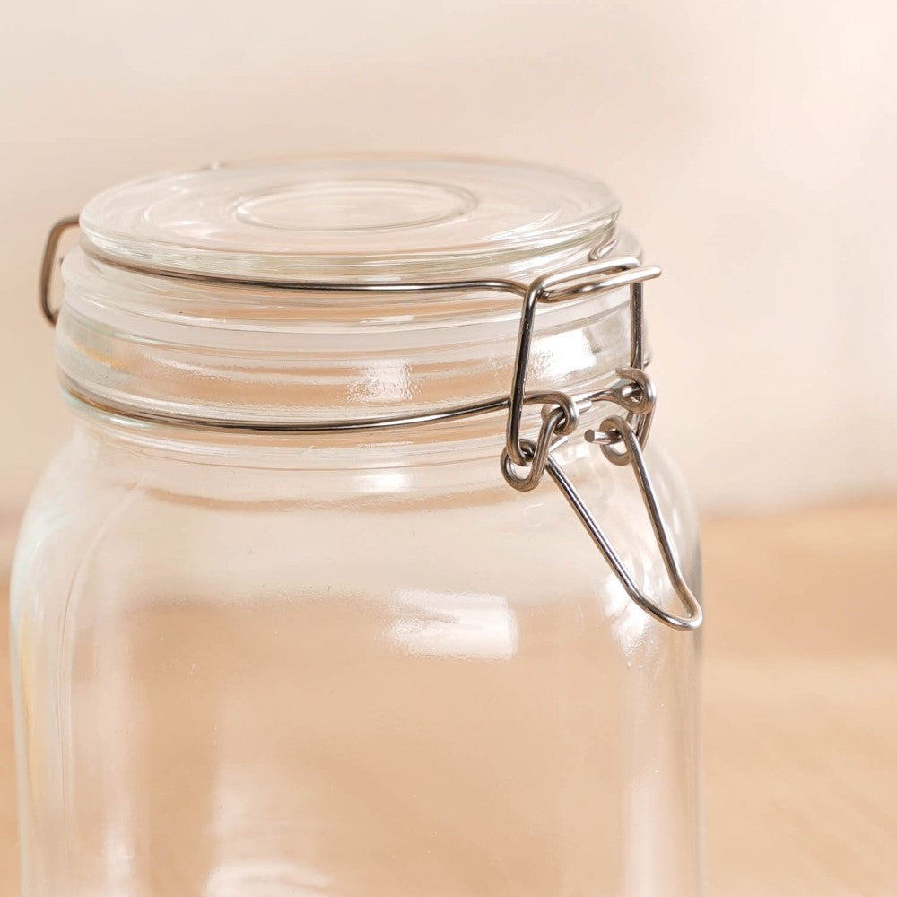 Airtight Glass Jars With Clip Lids Set Of 4 1000ml Nestasia
