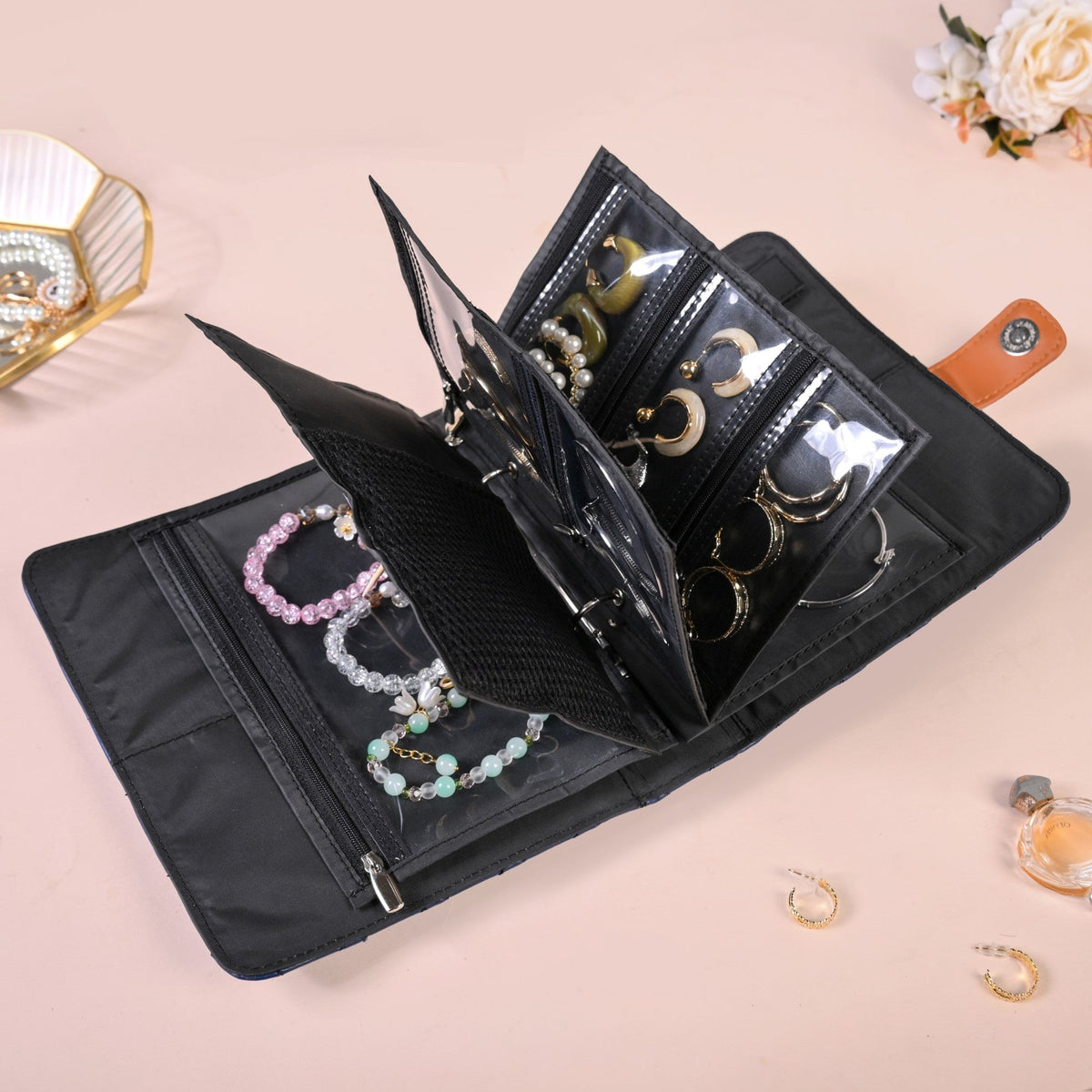 Jewellery Organiser And Storage Bag Brown Nestasia