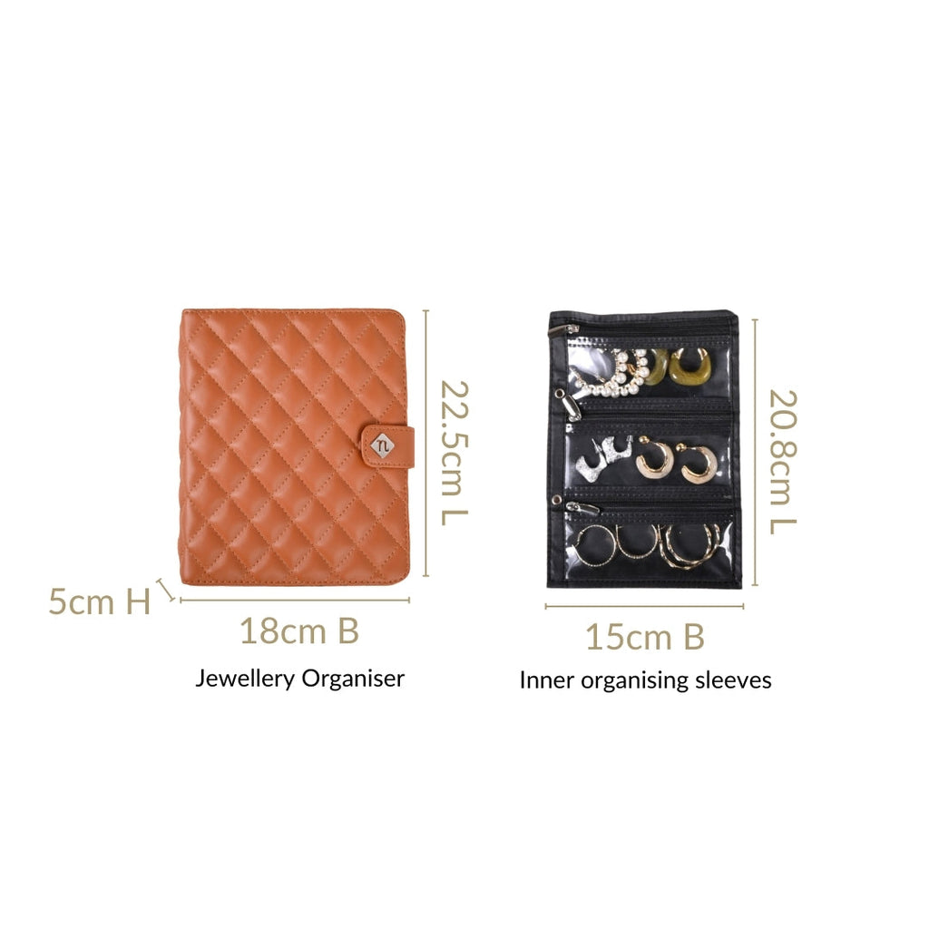 Jewellery Organiser And Storage Bag Brown Nestasia