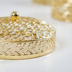 Set Of 2 Ornate Dry Fruit Box Gold Nestasia