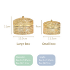 Set Of 2 Ornate Dry Fruit Box Gold Nestasia