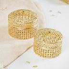 Set Of 2 Ornate Dry Fruit Box Gold Nestasia