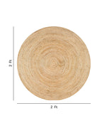 Woven Natural Round Jute Carpet For Hall Decoration
