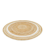 Rustic White Round Jute Carpet For Bedroom Interior