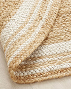 Rustic White Round Jute Carpet For Bedroom Interior