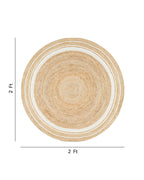 Rustic White Round Jute Carpet For Bedroom Interior