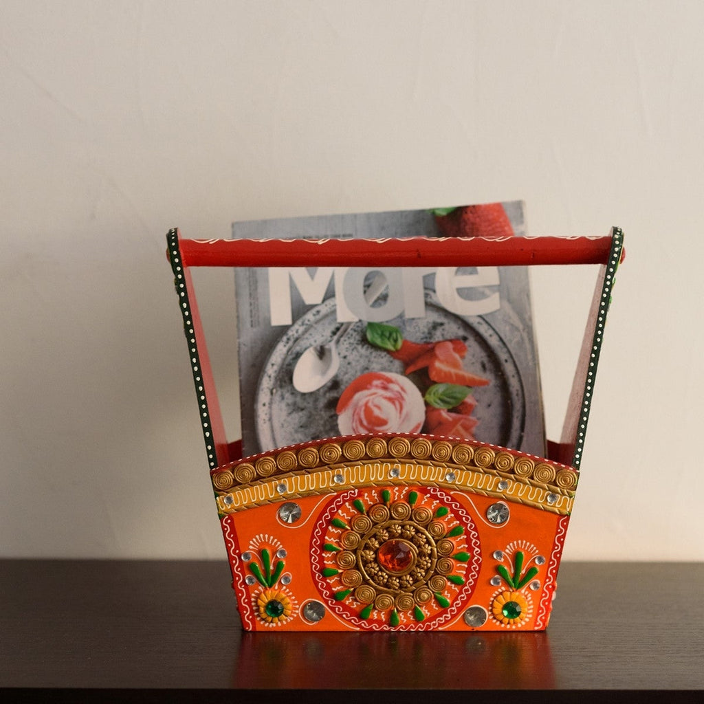 Papier-Mache Wooden Multiutility Basket Kafalo