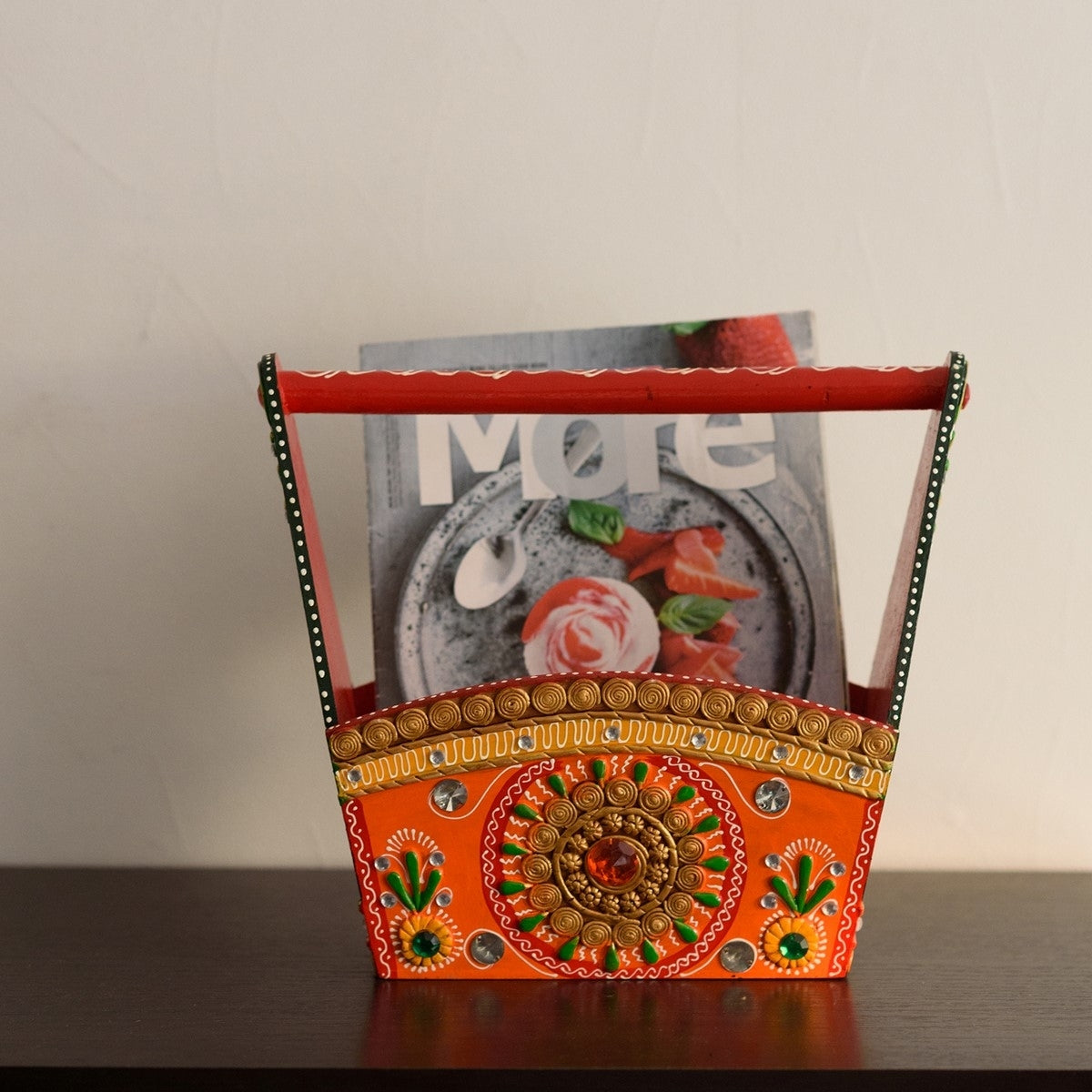 Papier-Mache Wooden Multiutility Basket Kafalo