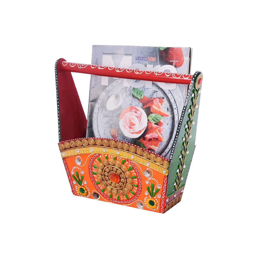 Papier-Mache Wooden Multiutility Basket Kafalo