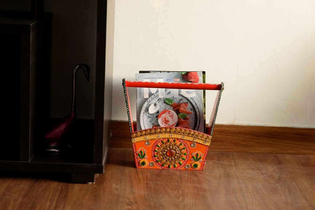Papier-Mache Wooden Multiutility Basket Kafalo