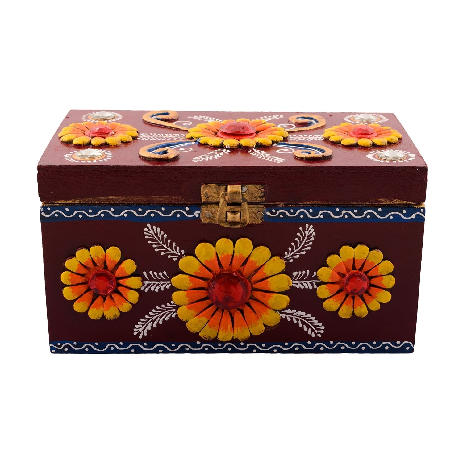 Splendid Multiutility Papier-Mache Wooden Jewellery Box Kafalo