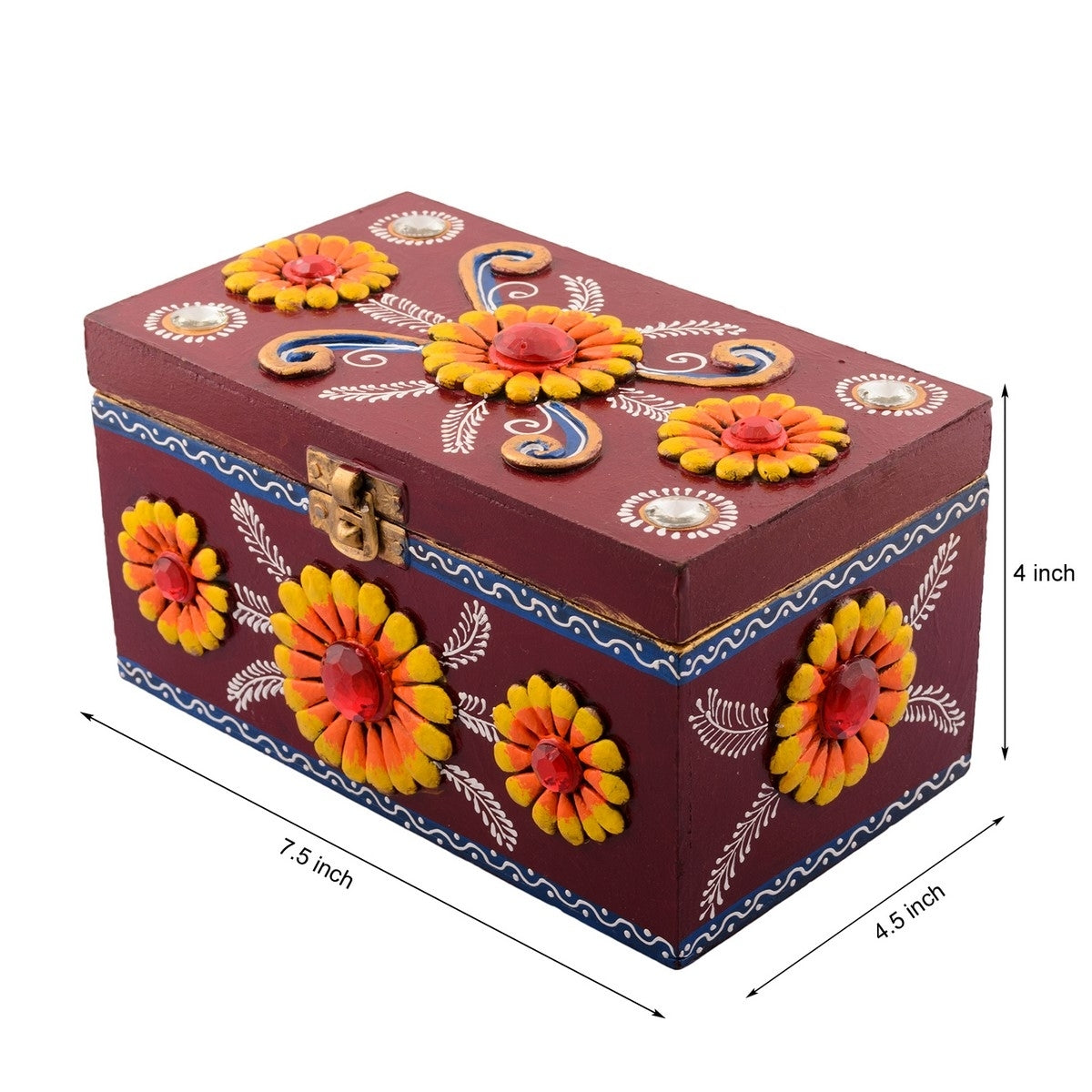 Splendid Multiutility Papier-Mache Wooden Jewellery Box Kafalo