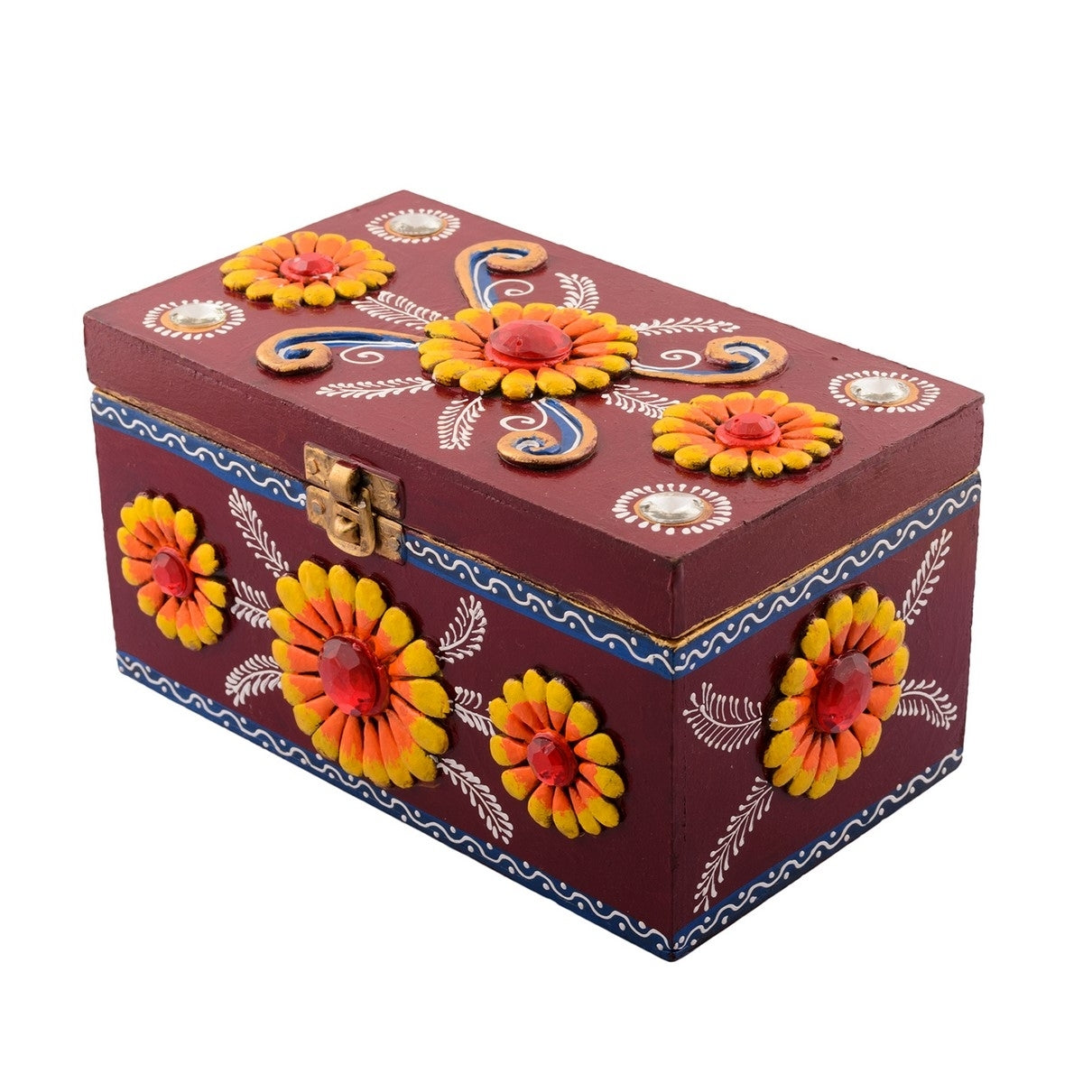 Splendid Multiutility Papier-Mache Wooden Jewellery Box Kafalo