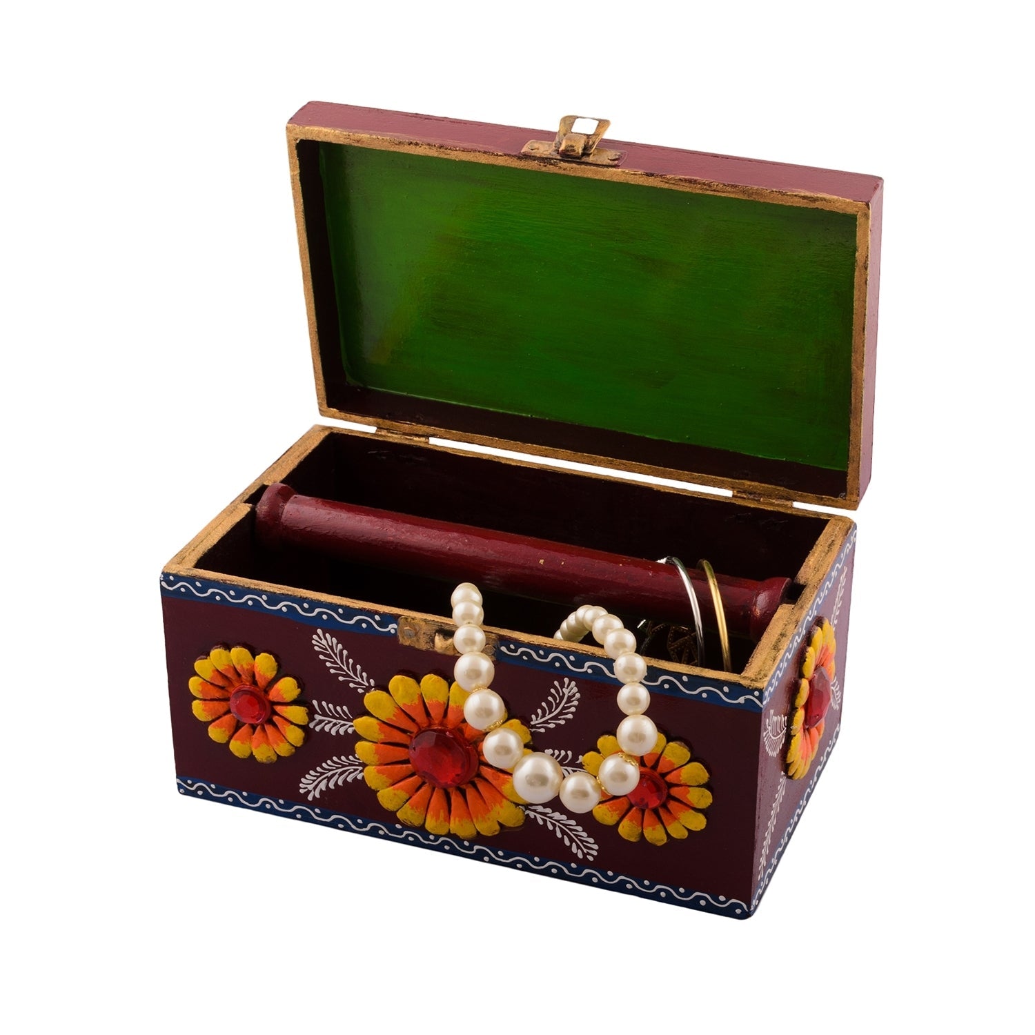 Splendid Multiutility Papier-Mache Wooden Jewellery Box Kafalo