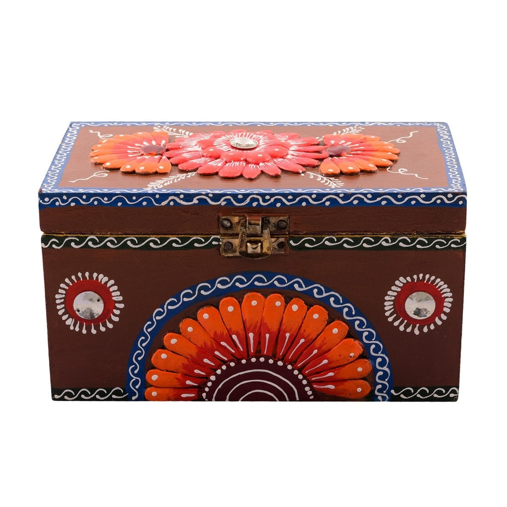 Floral Multiutility Papier-Mache Wooden Jewellery Box Kafalo