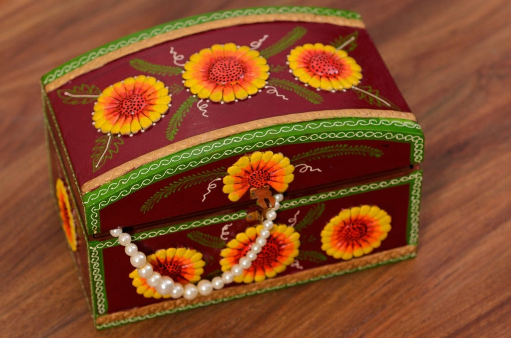 Decorative Multiutility Papier-Mache Wooden Jewellery Box Kafalo
