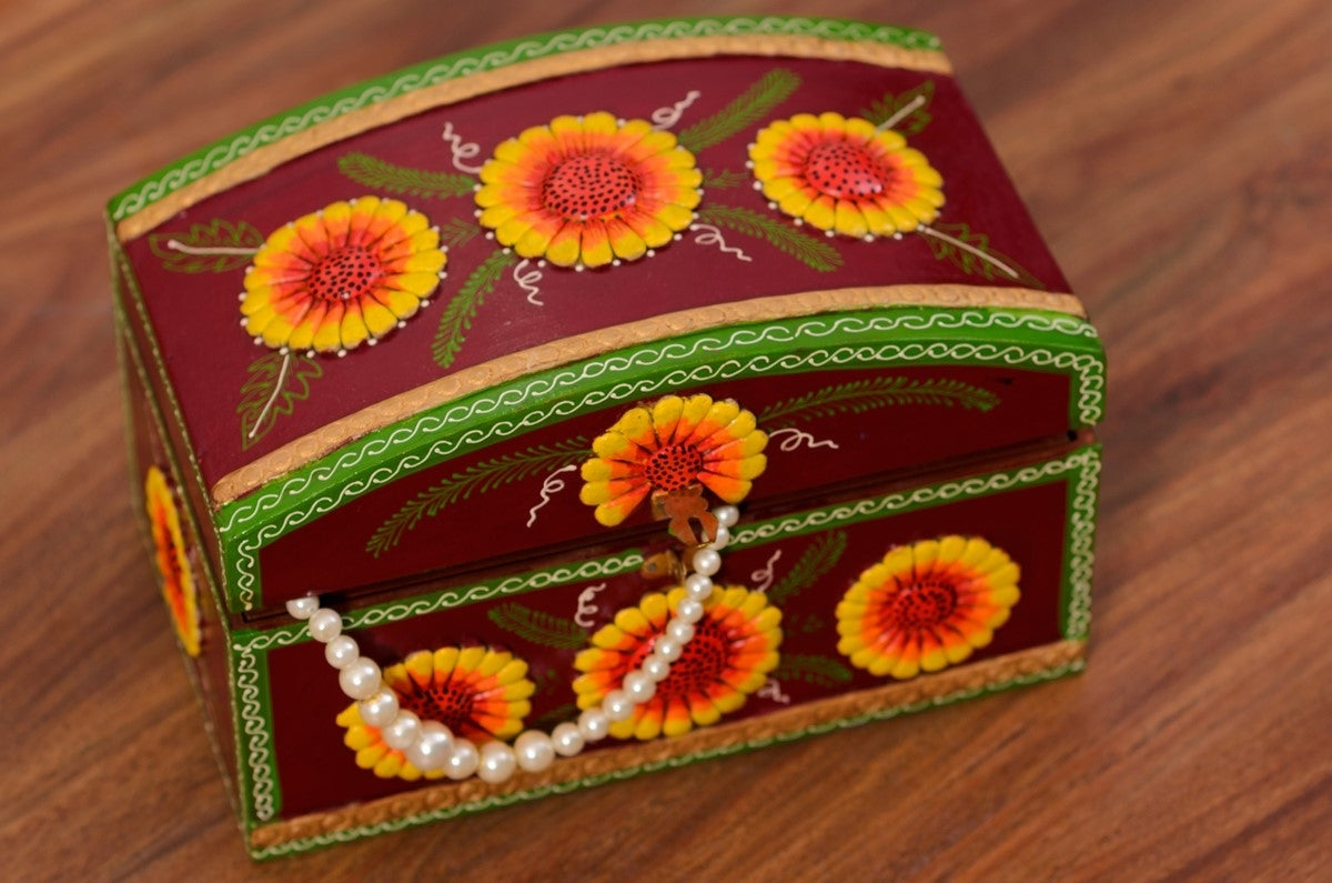Decorative Multiutility Papier-Mache Wooden Jewellery Box Kafalo