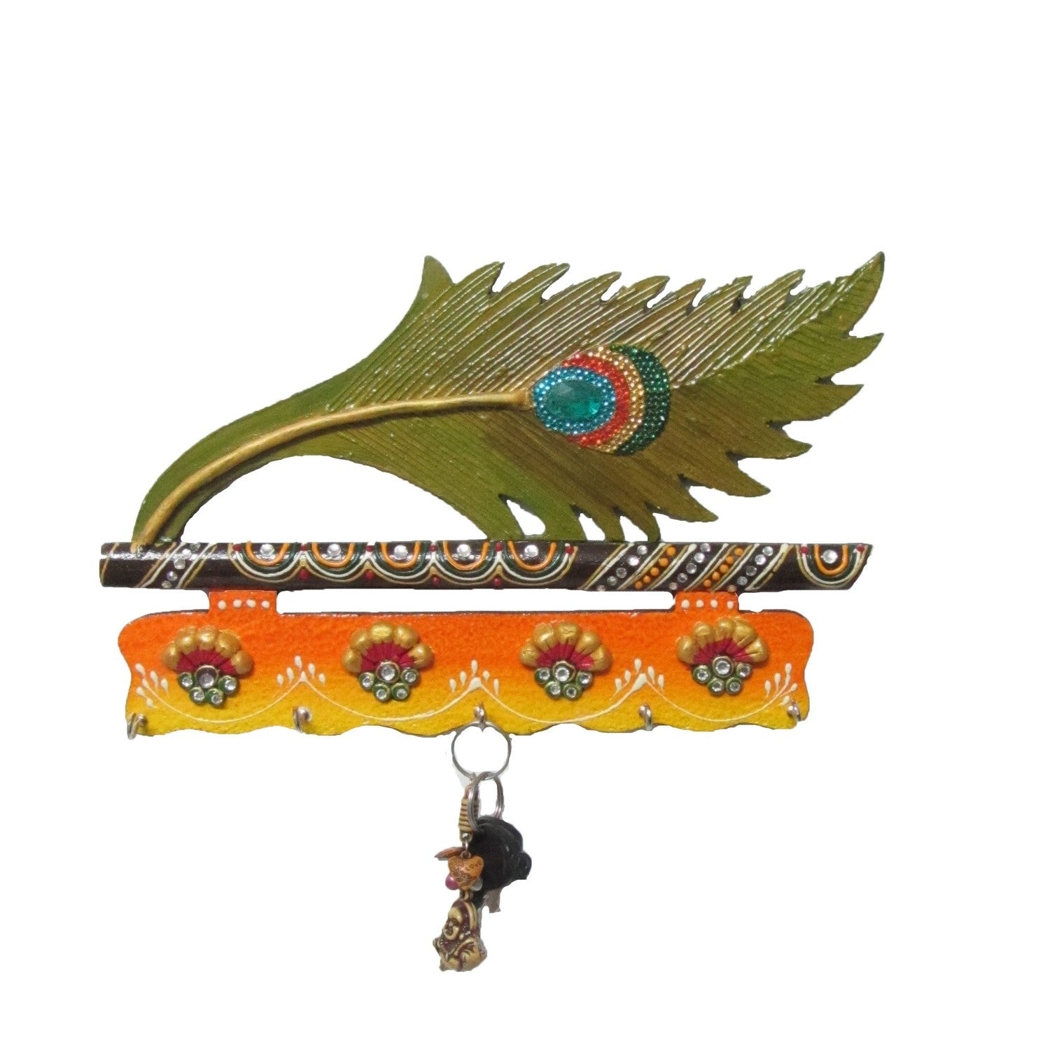 Papier-Mache Mor Pankhi Key Holder Kafalo