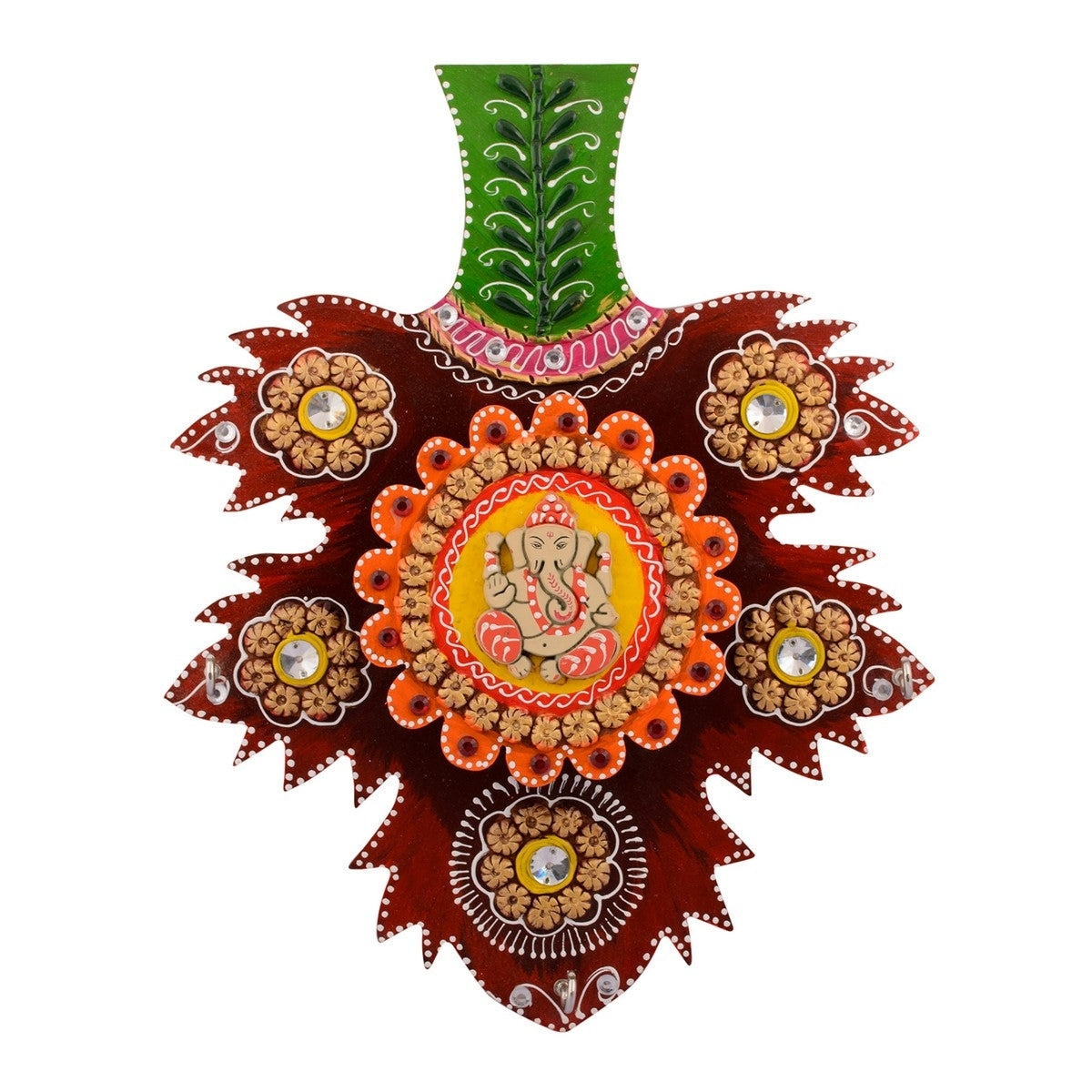 Wooden Papier Mache Decorative Lord Ganesha Key Holder Kafalo