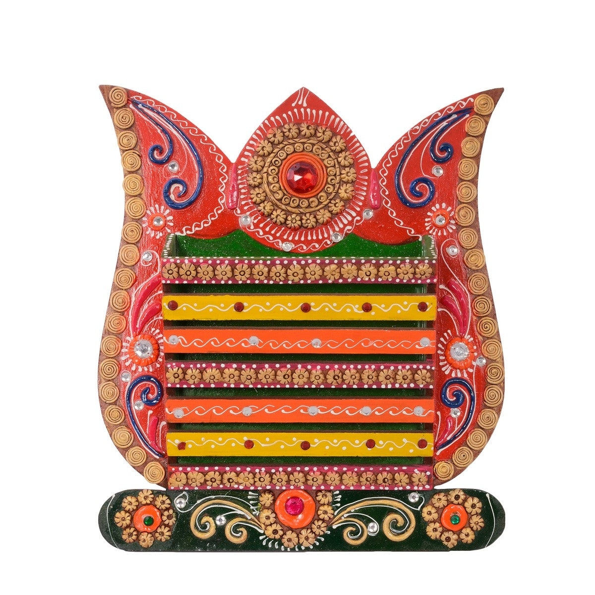 Ornamental Papier-Mache Wall Mounted Magzine Holder Kafalo