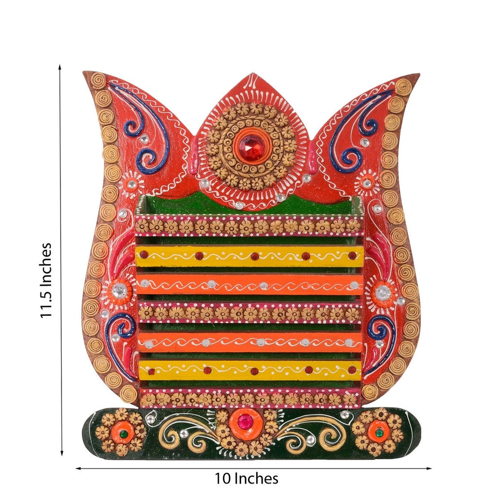 Ornamental Papier-Mache Wall Mounted Magzine Holder Kafalo