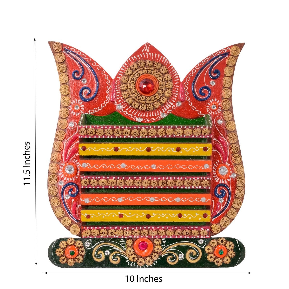 Ornamental Papier-Mache Wall Mounted Magzine Holder Kafalo