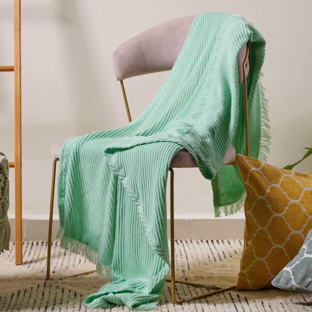 Frilled Mint Throw Nestasia