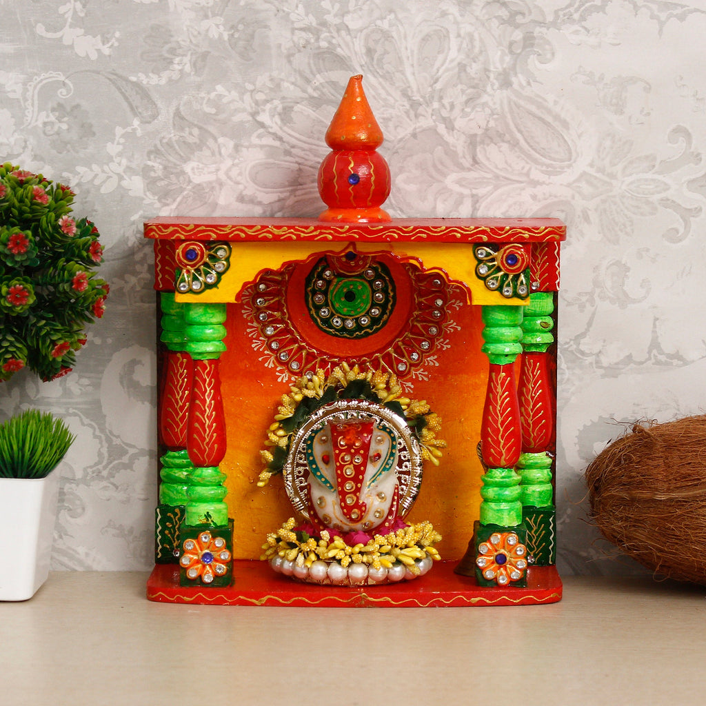 Papier Mache and Wooden Handcrafted Temple Kafalo