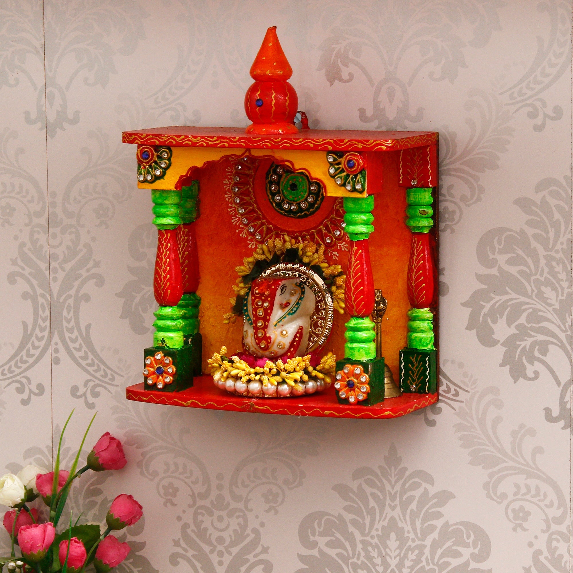 Papier Mache and Wooden Handcrafted Temple Kafalo