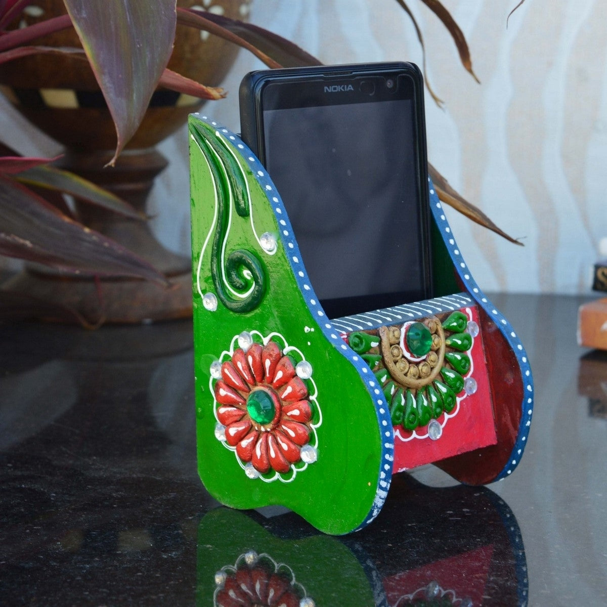 Kundan Studded Mobile Stand Kafalo