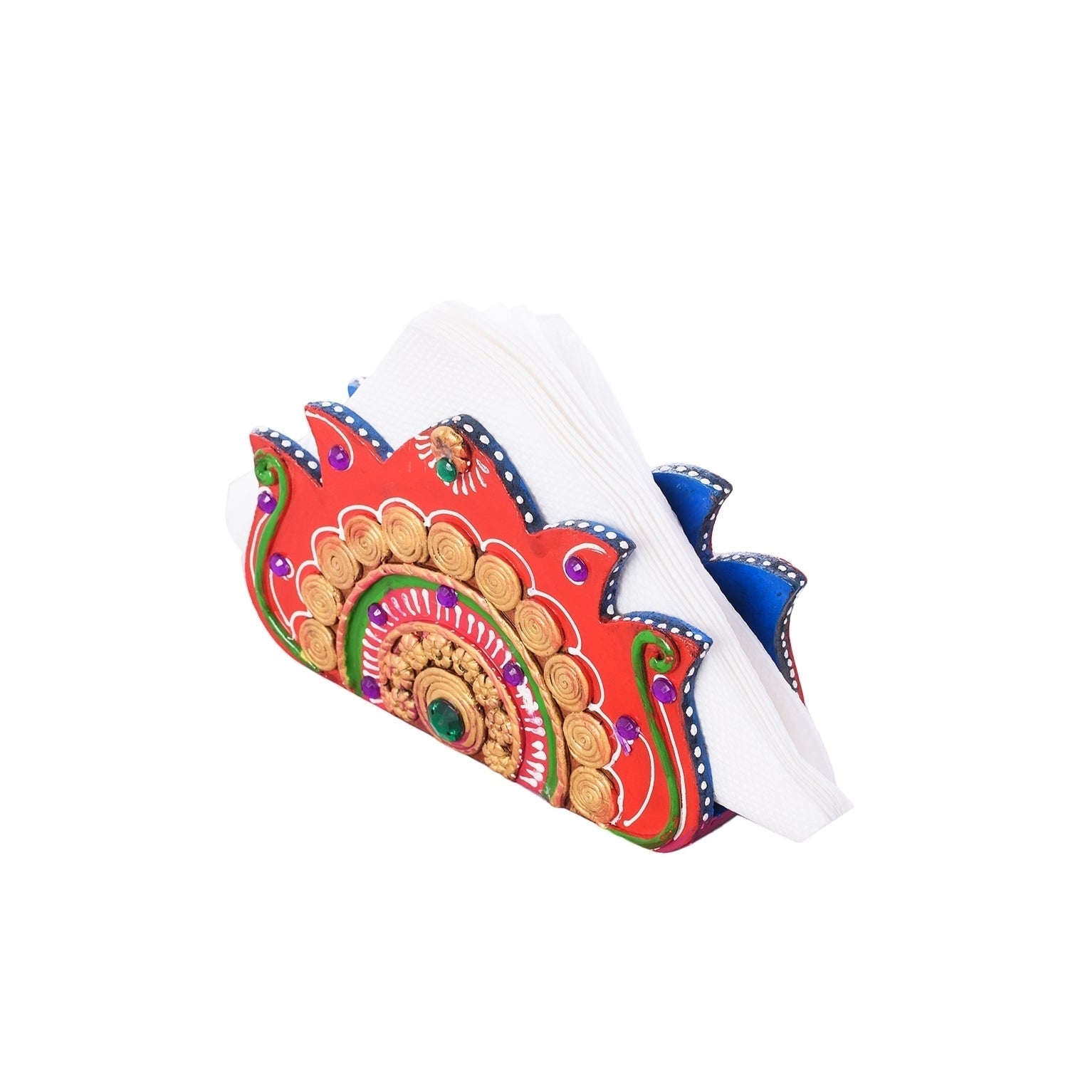 Decorative Papier-Mache Wooden Napkin Holder Kafalo